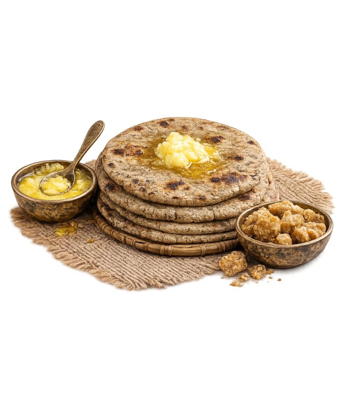 Bajre ki Roti with Ghee & Gud